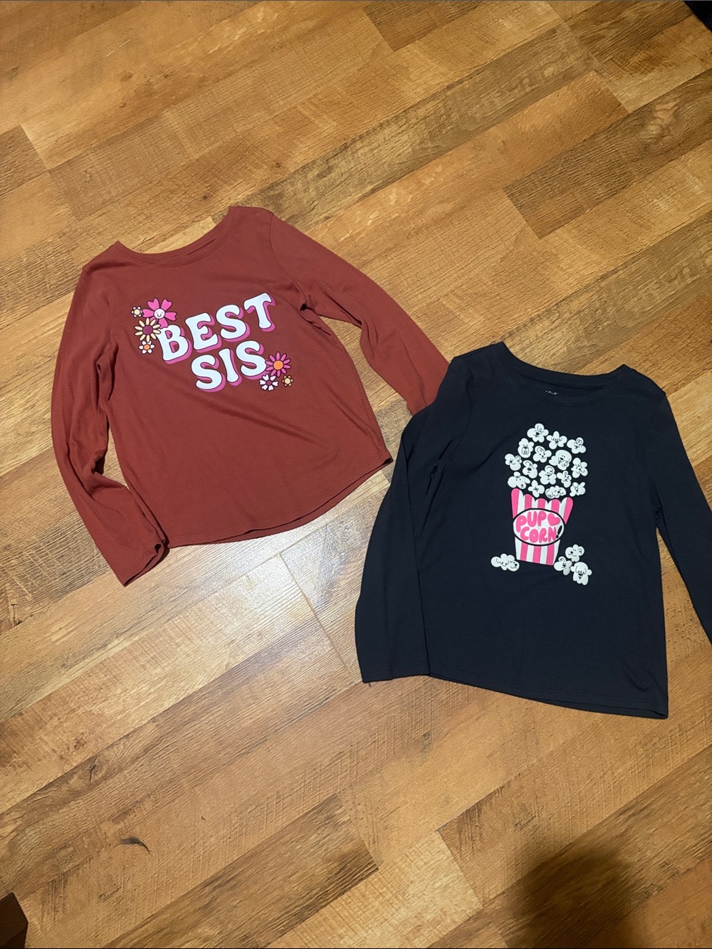 Cat & Jack Girls' Rust Long-Sleeve 'Best Sis' Graphic Tee